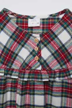 Niños ZARA 6 - 14 Años·Pijamas<6-14 AÑOS/ CAMISÓN FRANELA CUADROS