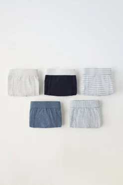 Niños ZARA 6 - 14 Años·Ropa Interior / Calcetines<6-14 AÑOS/ PACK CINCO BÓXER CUADROS Y RAYAS