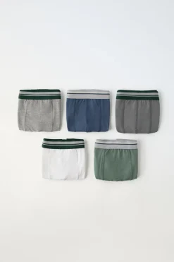 Niños ZARA 6 - 14 Años·Ropa Interior / Calcetines<6-14 AÑOS/ PACK CINCO BÓXER RAYAS