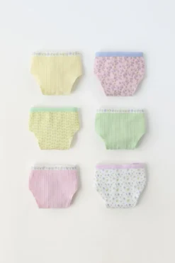 Niños ZARA 6 - 14 Años·Ropa Interior / Calcetines<6-14 AÑOS/ PACK SEIS BRAGUITAS ESTRUCTURA FLORES