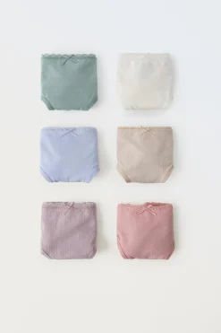 Niños ZARA 1½ - 6 Años·Ropa Interior / Calcetines<2-6 AÑOS/ PACK SEIS BRAGUITAS ESTRUCTURA