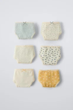 Niños ZARA 6 - 14 Años·Ropa Interior / Calcetines<6-14 AÑOS/ PACK SEIS BRAGUITAS FLORES