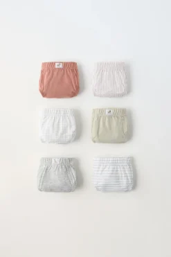 Niños ZARA 1½ - 6 Años·Ropa Interior / Calcetines|Accesorios / Zapatos / 0 - 14 Años<2-6 AÑOS/ PACK SEIS SLIPS CUADROS Y RAYAS