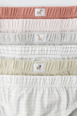 Niños ZARA 1½ - 6 Años·Ropa Interior / Calcetines|Accesorios / Zapatos / 0 - 14 Años<2-6 AÑOS/ PACK SEIS SLIPS CUADROS Y RAYAS
