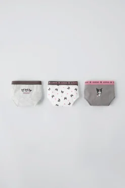 Niños ZARA 6 - 14 Años·Ropa Interior / Calcetines<6-14 AÑOS/ PACK TRES BRAGUITAS KUROMI © SANRIO