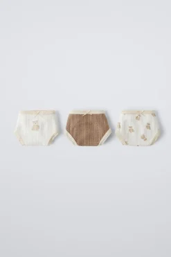 Niños ZARA 6 - 14 Años·Ropa Interior / Calcetines<6-14 AÑOS/ PACK TRES BRAGUITAS POINTELLE OSOS