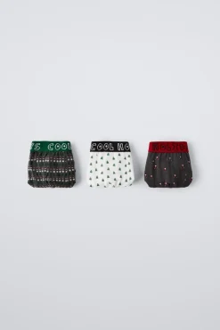 Niños ZARA 6 - 14 Años·Ropa Interior / Calcetines<6-14 AÑOS/ PACK TRES BÓXER PAPÁ NOEL Y ARBOLITOS