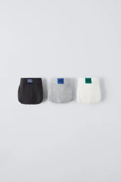 Niños ZARA 6 - 14 Años·Ropa Interior / Calcetines<6-14 AÑOS/ PACK TRES BÓXER RIB ETIQUETA