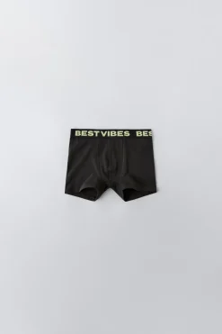 Niños ZARA 6 - 14 Años·Ropa Interior / Calcetines<8-14 AÑOS/ PACK TRES BÓXER TEXTO