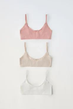 Niños ZARA 6 - 14 Años·Ropa Interior / Calcetines<9-14 AÑOS/ PACK TRES TOPS ESTRUCTURA
