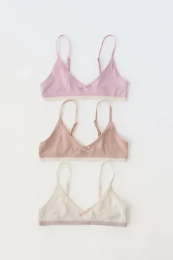 Niños ZARA 6 - 14 Años·Ropa Interior / Calcetines<9-14 AÑOS/ PACK TRES TOPS RIB LAZO