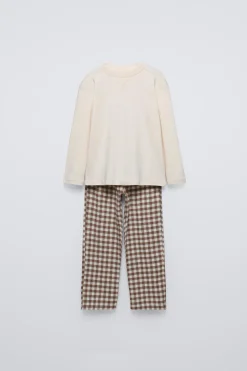 Niños ZARA 6 - 14 Años·Pijamas<6-14 AÑOS/ PIJAMA COMBINADO CUADROS