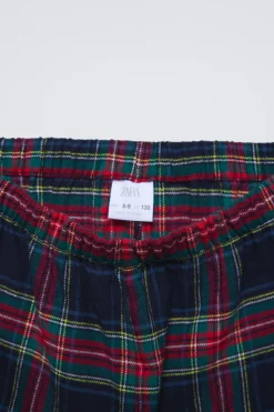 Niños ZARA 6 - 14 Años·Pijamas|6 - 14 Años·Pijamas<6-14 AÑOS/ PIJAMA CUADROS FRANELA