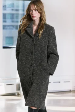 Best ABRIGO BOUCLÉ CON LANA MANTECO ZW COLLECTION Mujer Abrigos / Anoraks