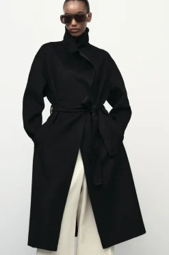 Outlet ABRIGO CINTURÓN CON LANA Mujer Abrigos / Anoraks