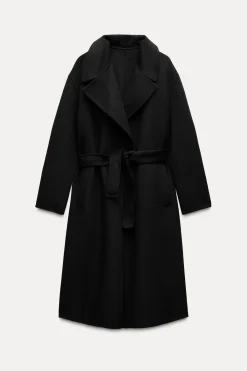 Outlet ABRIGO CINTURÓN CON LANA Mujer Abrigos / Anoraks