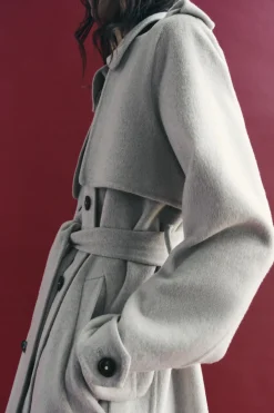 Outlet ABRIGO CINTURÓN CON LANA ZW COLLECTION Mujer Abrigos / Anoraks