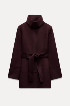Clearance ABRIGO CINTURÓN CON LANA ZW COLLECTION Mujer Abrigos / Anoraks