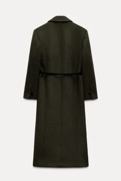 Discount ABRIGO CON LANA CINTURÓN ZW COLLECTION Mujer Abrigos / Anoraks