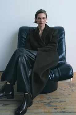 Discount ABRIGO CON LANA CINTURÓN ZW COLLECTION Mujer Abrigos / Anoraks