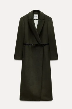 Discount ABRIGO CON LANA CINTURÓN ZW COLLECTION Mujer Abrigos / Anoraks