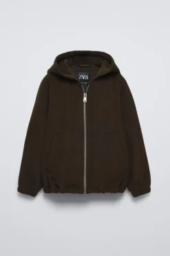 Niños ZARA 6 - 14 Años·Abrigos<ABRIGO CORTO CAPUCHA CON LANA