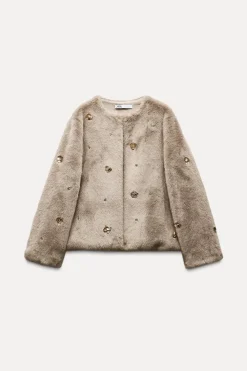 Sale ABRIGO CORTO EFECTO PELO Mujer Abrigos / Anoraks