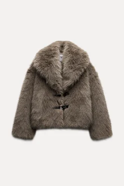 Online ABRIGO CORTO EFECTO PELO Mujer Abrigos / Anoraks