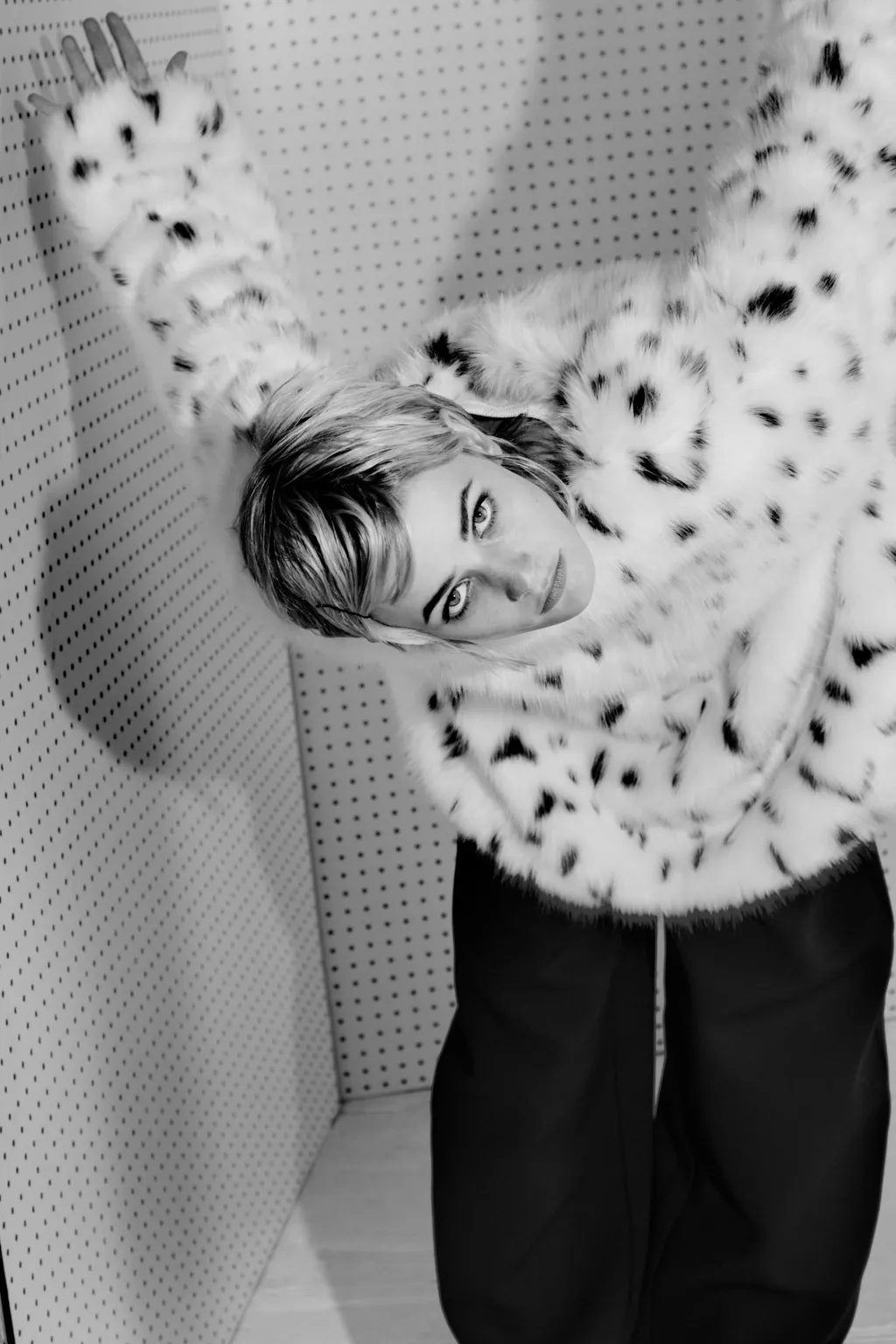 Fashion ABRIGO CORTO EFECTO PELO ESTAMPADO ANIMAL Mujer Abrigos / Anoraks