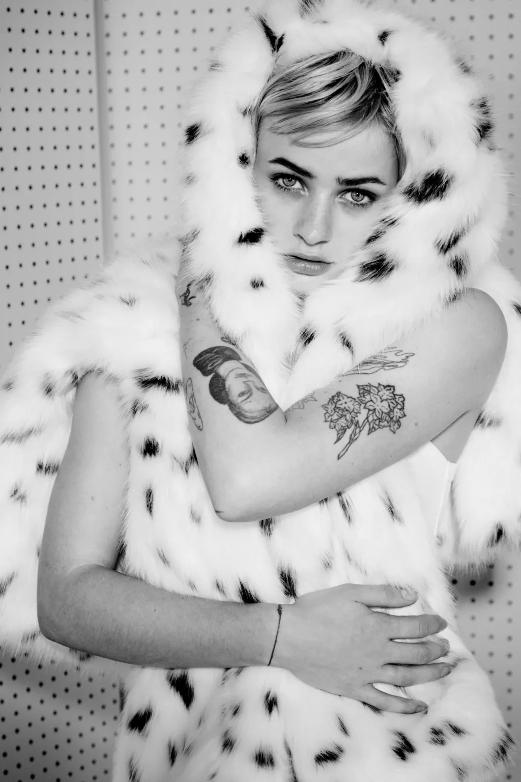 Fashion ABRIGO CORTO EFECTO PELO ESTAMPADO ANIMAL Mujer Abrigos / Anoraks