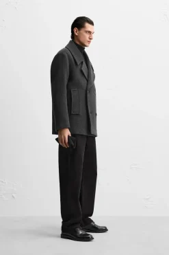 Clearance ABRIGO CORTO MEZCLA LANA Hombre Cazadoras|Abrigos / Gabardinas