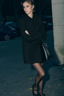 Discount ABRIGO CRUZADO CON LANA Mujer Abrigos / Anoraks