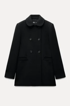 Discount ABRIGO CRUZADO CON LANA Mujer Abrigos / Anoraks