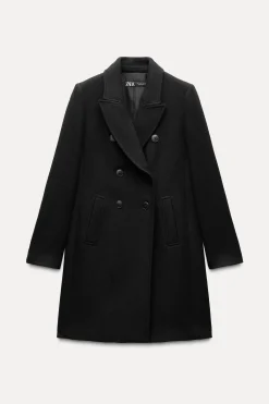 Sale ABRIGO CRUZADO CON LANA Mujer Abrigos / Anoraks