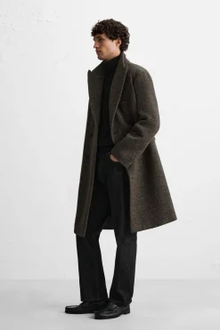 Hot ABRIGO CRUZADO ESPIGA Hombre Cazadoras|Abrigos / Gabardinas