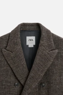 Hot ABRIGO CRUZADO ESPIGA Hombre Cazadoras|Abrigos / Gabardinas