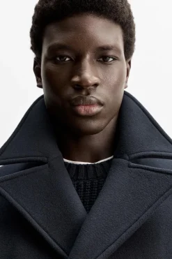 Discount ABRIGO CRUZADO MEZCLA LANA Hombre Cazadoras|Abrigos / Gabardinas