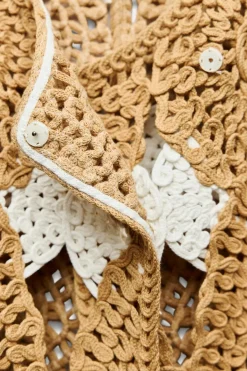 Clearance ABRIGO CRUZADO PUNTO CROCHET Mujer Chaquetas / Cazadoras