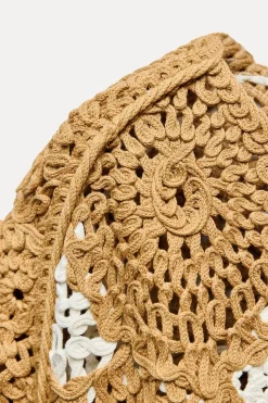 Clearance ABRIGO CRUZADO PUNTO CROCHET Mujer Chaquetas / Cazadoras