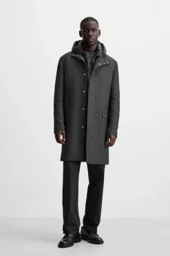 Outlet ABRIGO CUELLO CAPUCHA DESMONTABLE Hombre Cazadoras|Abrigos / Gabardinas