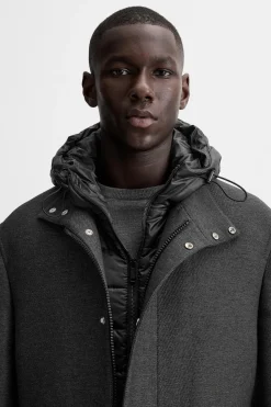 Outlet ABRIGO CUELLO CAPUCHA DESMONTABLE Hombre Cazadoras|Abrigos / Gabardinas