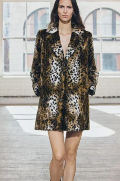 Discount ABRIGO EFECTO PELO ESTAMPADO ANIMAL ZW COLLECTION Mujer Abrigos / Anoraks