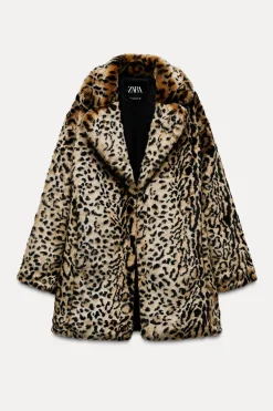 Best ABRIGO EFECTO PELO ESTAMPADO ANIMAL Mujer Abrigos / Anoraks