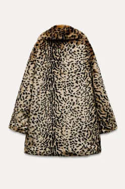 Best ABRIGO EFECTO PELO ESTAMPADO ANIMAL Mujer Abrigos / Anoraks