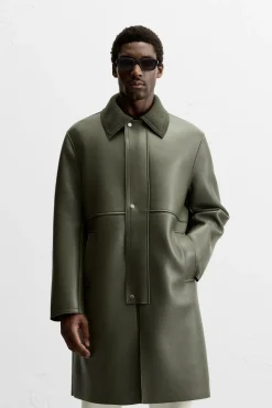 Online ABRIGO EFECTO PIEL COMBINADO Hombre Cazadoras|Abrigos / Gabardinas