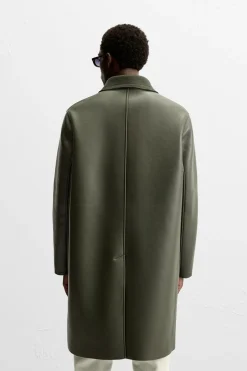 Online ABRIGO EFECTO PIEL COMBINADO Hombre Cazadoras|Abrigos / Gabardinas