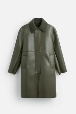 Online ABRIGO EFECTO PIEL COMBINADO Hombre Cazadoras|Abrigos / Gabardinas