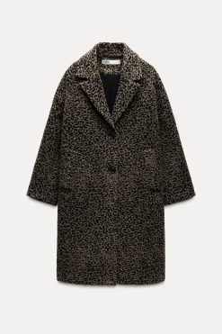 Online ABRIGO ESTAMPADO ANIMAL MEZCLA LANA ZW COLLECTION Mujer Abrigos / Anoraks