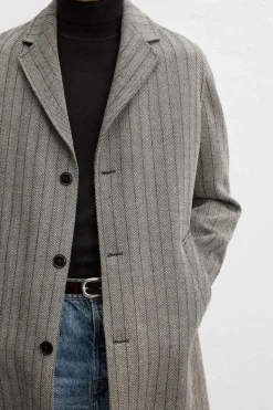 Fashion ABRIGO LANA ESPIGA Hombre Cazadoras|Abrigos / Gabardinas