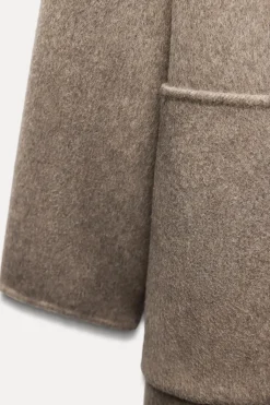 Online ABRIGO LARGO CRUZADO CON LANA Mujer Abrigos / Anoraks